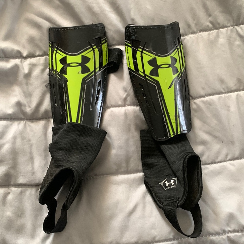 Under armour soccer shin guards.